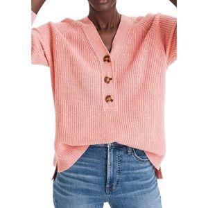 Madewell ribbed lyle henley sweater - cream